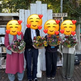 ビオラや葉ボタンで作るフラワーリース教室