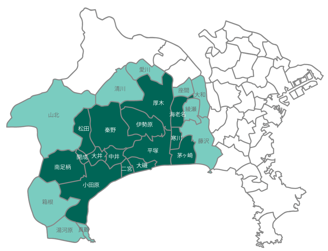 施工可能なエリアの地図