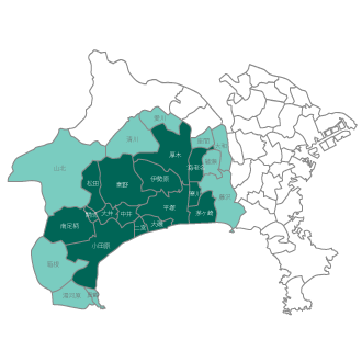 施工可能なエリアの地図