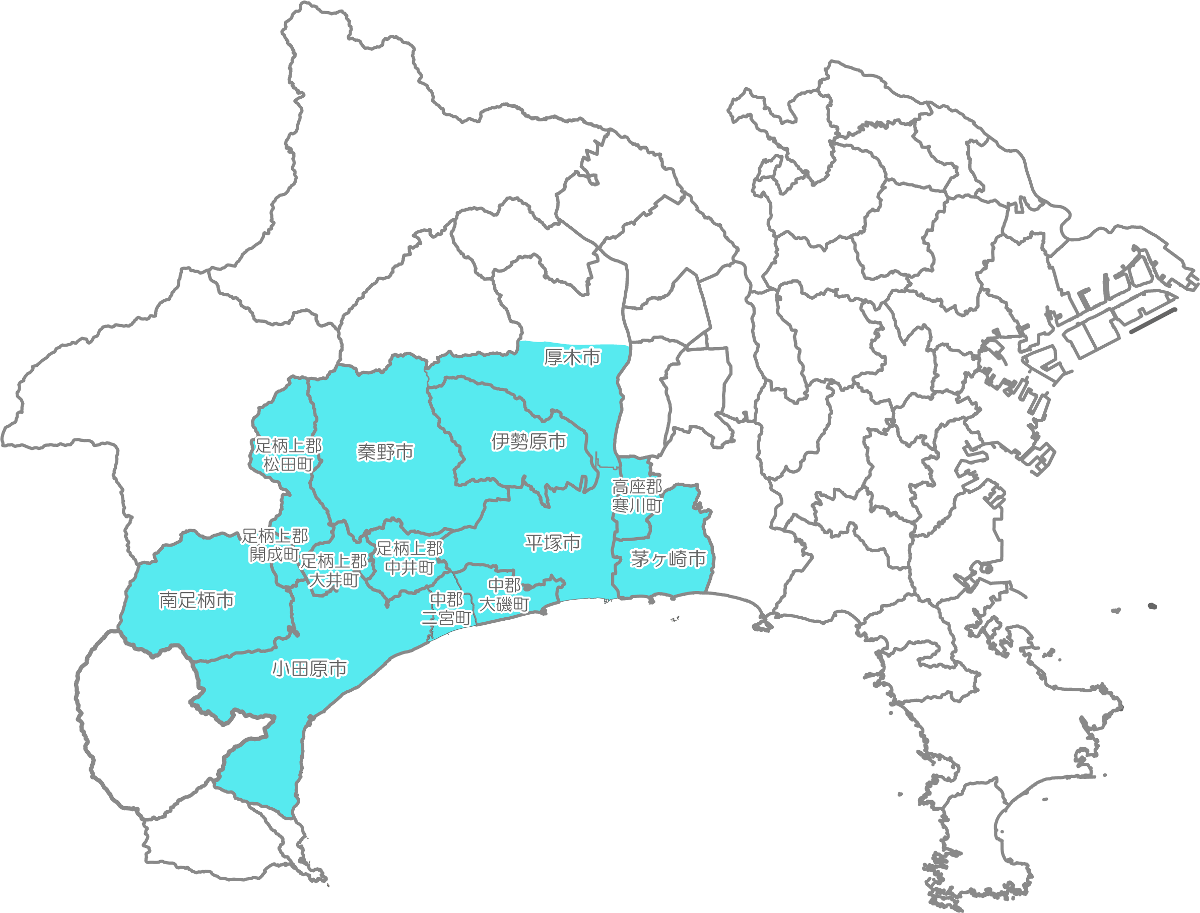 イラスト：お庭番の営業エリアの地図