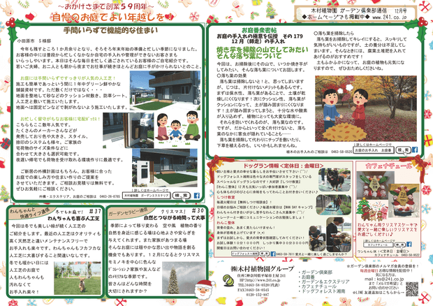 木村植物園 ガーデン倶楽部通信 12月号