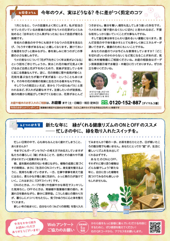 木村植物園かわら版2026年1月・2月号④